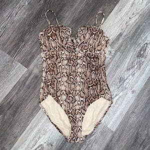 Kona Sol Beige and Brown Swimsuit